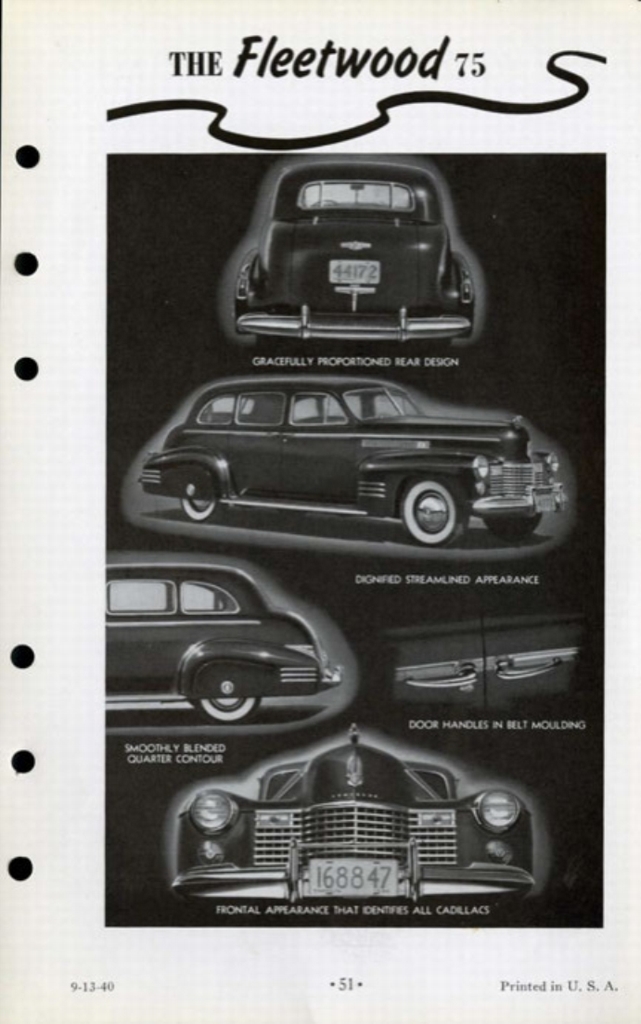 1941 Cadillac Salesmans Data Book Page 57